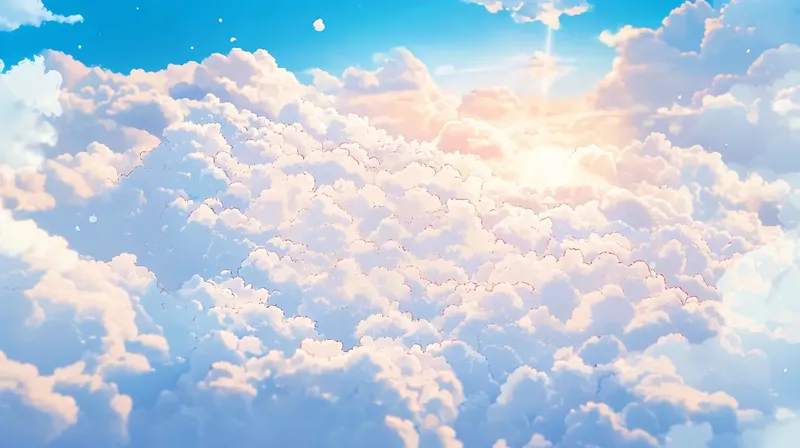 アニメ風の入道雲と青空