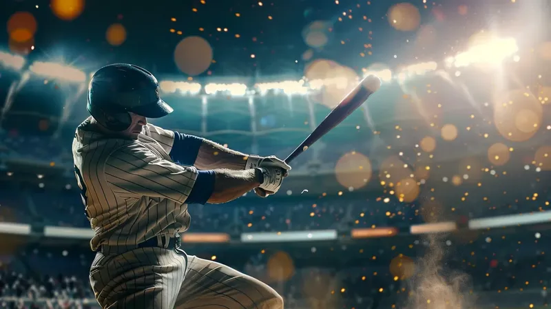 バットを力強くスイングする野球選手, baseball-player-swing