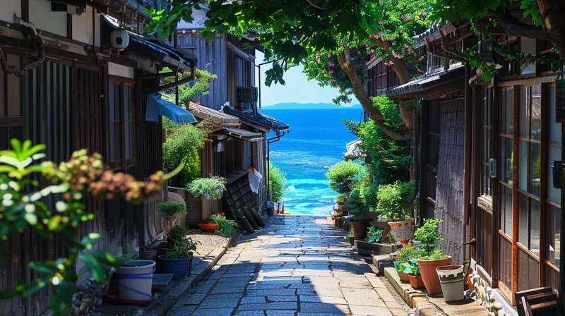 日本の古い漁村を感じさせるノスタルジックな路地裏, nostalgic-japanese-village-narrow-alleyway