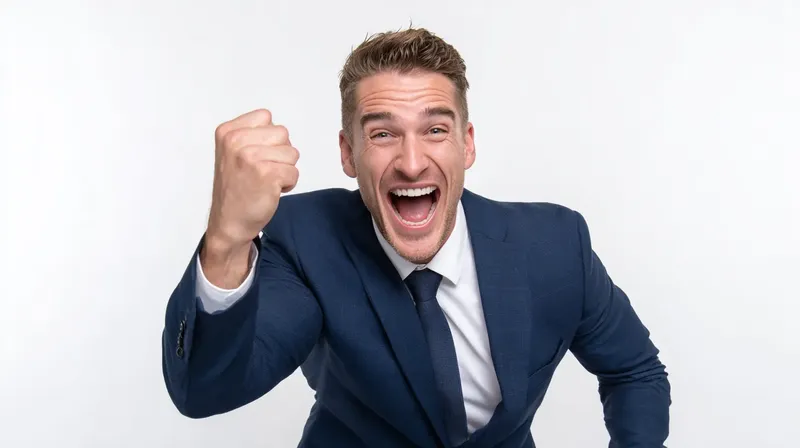 歓喜の表情を浮かべるビジネスマン